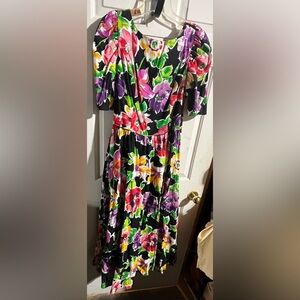 Vibrant Floral Midi Dress